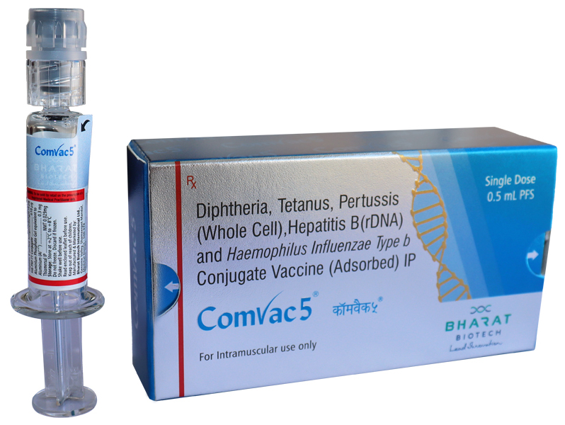 comvac5 vaccine for diptheria,pertussis,jetnus,hepatitisb,Hib